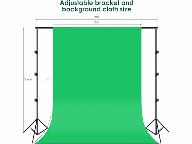 Foto- en verlichtingsstudiokit, 2,6 m x 3 m - afbeelding 6 van  7