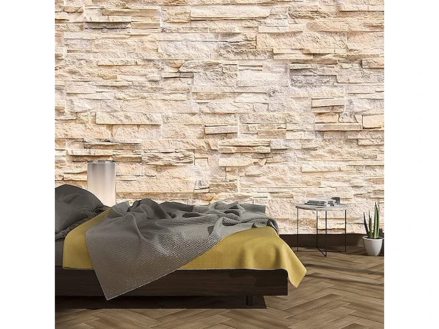 Fotobehang 3d print stenen beige 366 x 254 cm - afbeelding 3 van  3