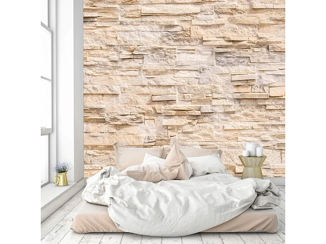Fotobehang 3d print stenen beige 366 x 254 cm - afbeelding 3 van  3