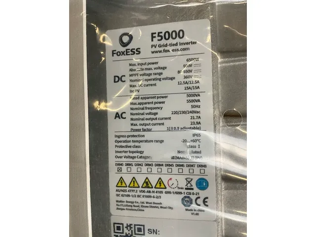 Fox ess f5000 omvormer - afbeelding 3 van  5