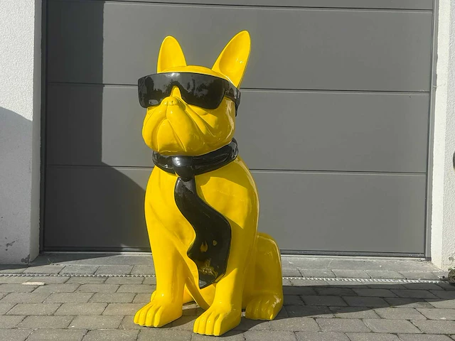 Franse bulldog met bril geel zwart - afbeelding 1 van  1