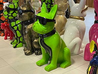 Franse bulldog met bril h120cm groen - afbeelding 1 van  1