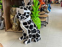 Franse bulldog met bril wit/zwart vlekken h120cm - afbeelding 1 van  1