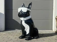 Franse bulldog met bril zwart/wit - afbeelding 1 van  1