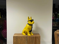 Franse bulldogs met bril h60cm geel - afbeelding 2 van  2