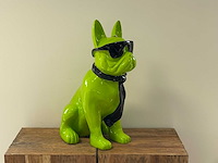 Franse bulldogs met bril h60cm groen - afbeelding 2 van  2