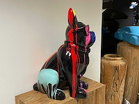 Franse bulldogs met bril h80cm zwart trash - afbeelding 2 van  2