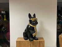 Franse bulldogs met bril h80cm zwart - afbeelding 1 van  2