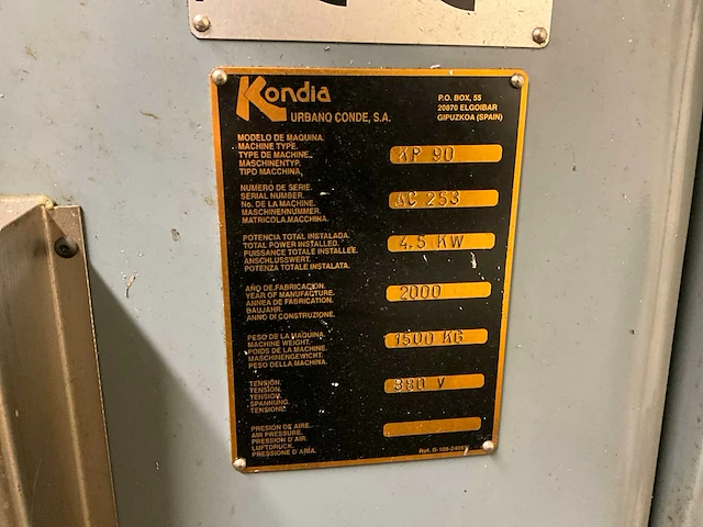 Freesmachine kondia kp90 - afbeelding 5 van  13