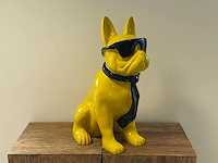 French bulldog with sunglasses h60cm yellow - afbeelding 1 van  1