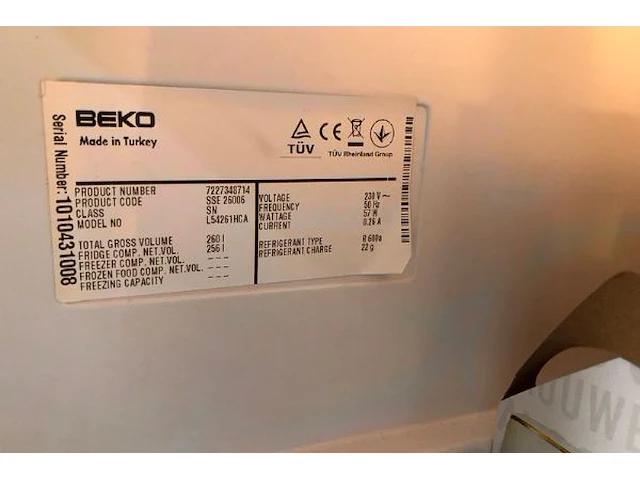 Frigo beko - afbeelding 4 van  5