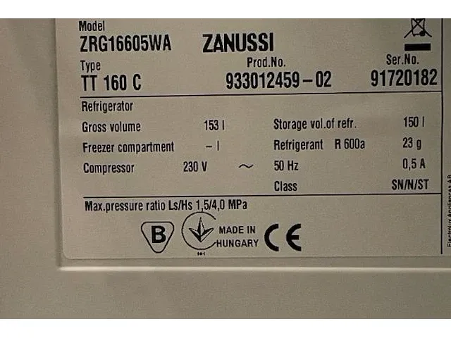 Frigo zanussi - afbeelding 4 van  4