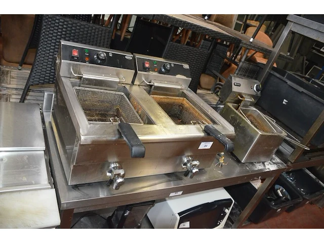 Friteuse hendi, inox friteuse 2 potten combi steel (24,25) - afbeelding 1 van  8
