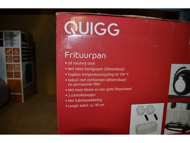 Friteuse quigg 2000w, ventilatorkachel sencys, radio sony, tafellamp, 2 schalen - afbeelding 4 van  7