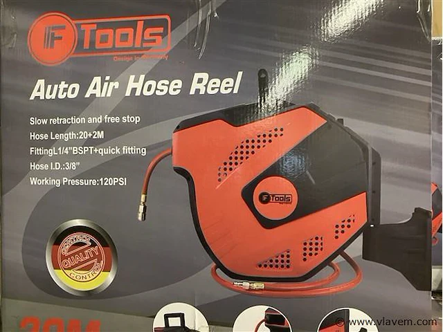 Ftools automatische luchtslanghaspel 20 meter - afbeelding 1 van  3