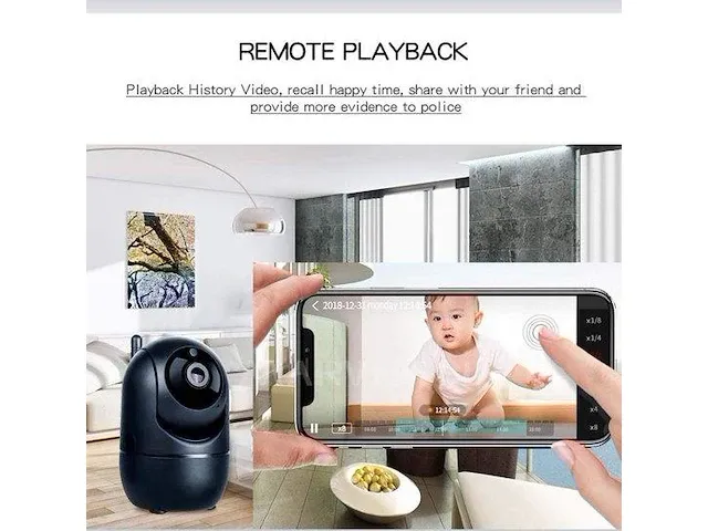 Fuegobird indoor ip camera - 1080p - beveiligingscamera - huisdiercamera - baby camera - compatibel met 2.4g/5g wifi - beweeg en geluidsdetectie - werkt met app - wit - afbeelding 2 van  4