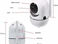 Fuegobird indoor ip camera - 1080p - beveiligingscamera - huisdiercamera - baby camera - compatibel met 2.4g/5g wifi - beweeg en geluidsdetectie - werkt met app - wit - afbeelding 4 van  4