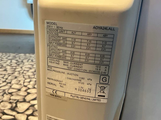 Fujitsu aoya24lall airco indoor unit - afbeelding 6 van  6