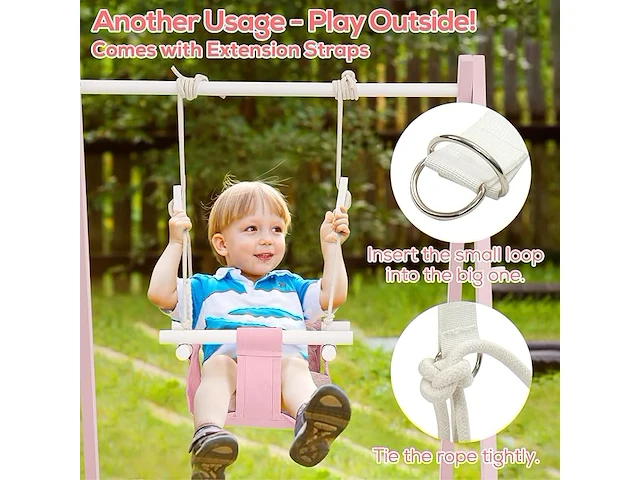 Funlio opvouwbare houten schommelset - afbeelding 5 van  5