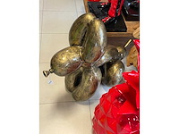Funny balloondog old gold h80cm x l90cm - afbeelding 2 van  2
