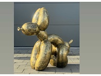Funny balloondog old gold h80cm x l90cm - afbeelding 1 van  2