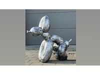 Funny balloondog old silver h80cm x l90cm - afbeelding 1 van  1