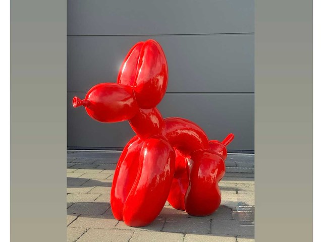 Funny balloondog rood h80cm x l90cm - afbeelding 1 van  2