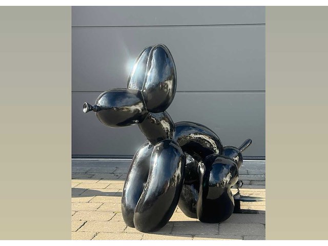 Funny balloondog zwart h80cm x l90cm - afbeelding 1 van  1