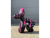 Funny balloondog zwart trash fuchsia h80cm x l90cm - afbeelding 1 van  1