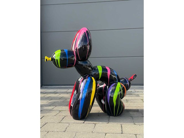 Funny balloondog zwart trash h80cm x l90cm - afbeelding 1 van  2