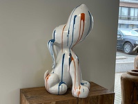 Funny dog hoofd omhoog wit trash h83cm - afbeelding 1 van  2