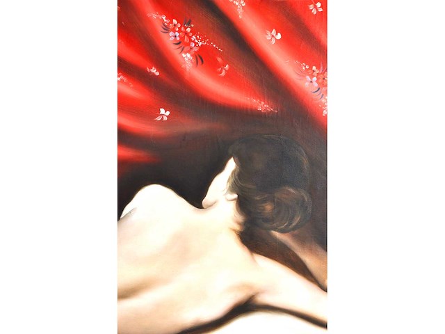 G. spagnolo - reclining woman by the window - 80x120 cm - 1979 - afbeelding 9 van  13