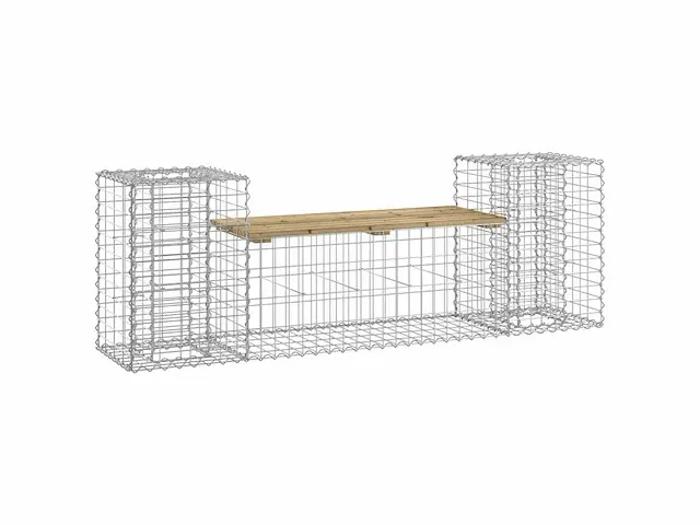 Gabion design tuinbank 183x41x60,5 cm geïmpregneerd grenen - afbeelding 2 van  8