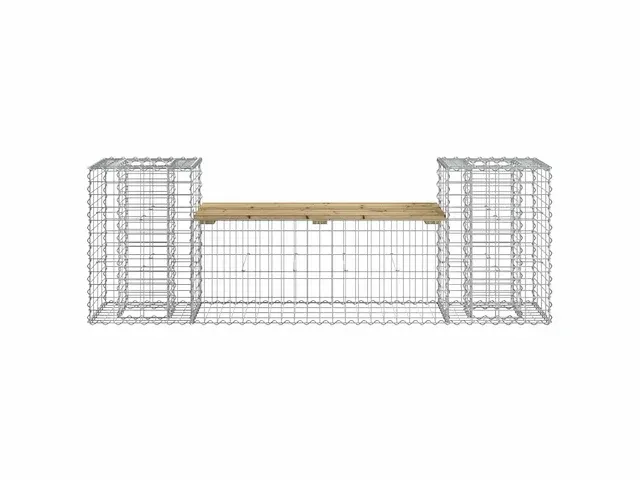 Gabion design tuinbank 183x41x60,5 cm geïmpregneerd grenen - afbeelding 3 van  8