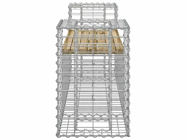 Gabion design tuinbank 183x41x60,5 cm geïmpregneerd grenen - afbeelding 4 van  8