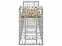 Gabion design tuinbank 183x41x60,5 cm geïmpregneerd grenen - afbeelding 4 van  8