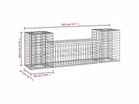 Gabion design tuinbank 183x41x60,5 cm geïmpregneerd grenen - afbeelding 8 van  8