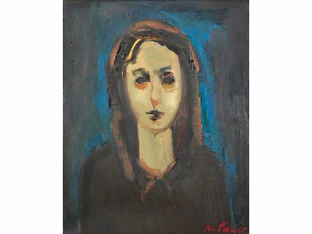 Gaby de pauw - meisje - olie op doek - afbeelding 2 van  3