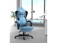 Gamestoel - blauwe stof - masseren - verwarmd - afbeelding 2 van  7