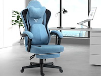 Gamestoel - blauwe stof - masseren - verwarmd - afbeelding 1 van  7