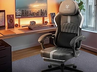 Gamestoel - massagekussen - stof - zwart - afbeelding 1 van  7