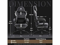 Gamestoel - massagekussen - stof - zwart - afbeelding 3 van  7