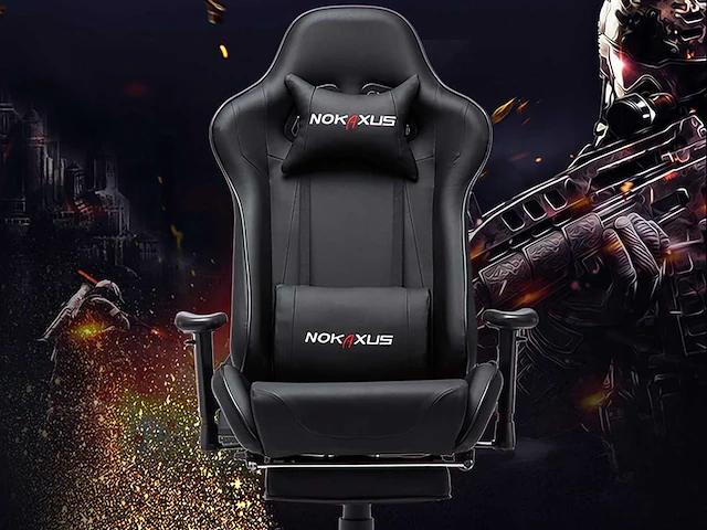 Gamestoel, ergonomische racestoel met hoge rugleuning - afbeelding 6 van  10