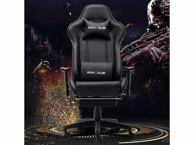 Gamestoel, ergonomische racestoel met hoge rugleuning - afbeelding 8 van  10