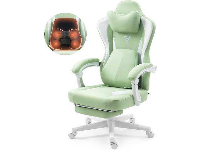 Gamestoel met verwarmde massage - stof - afbeelding 2 van  9