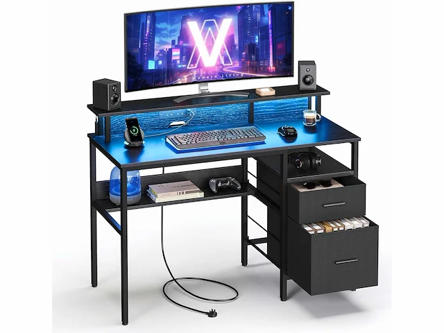 Gaming bureau - led & stekkerdoos - afbeelding 2 van  6