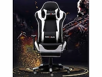 Gaming stoel, - lendensteun - massage en intrekbare voetsteun - afbeelding 5 van  12