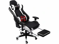 Gaming stoel, - lendensteun - massage en intrekbare voetsteun - afbeelding 12 van  12