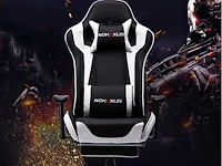 Gaming stoel, - lendensteun - massage en intrekbare voetsteun - afbeelding 1 van  6