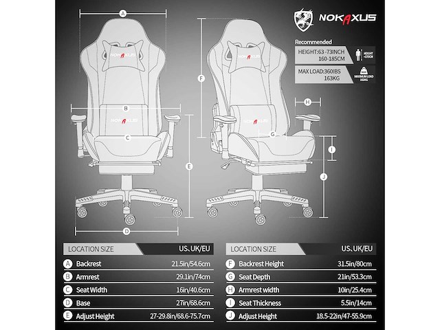 Gaming stoel, - lendensteun - massage en intrekbare voetsteun - afbeelding 4 van  6